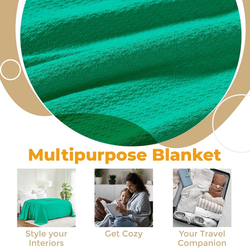 Superior Waffle Weave Honeycomb Knit Soft Cotton Blanket