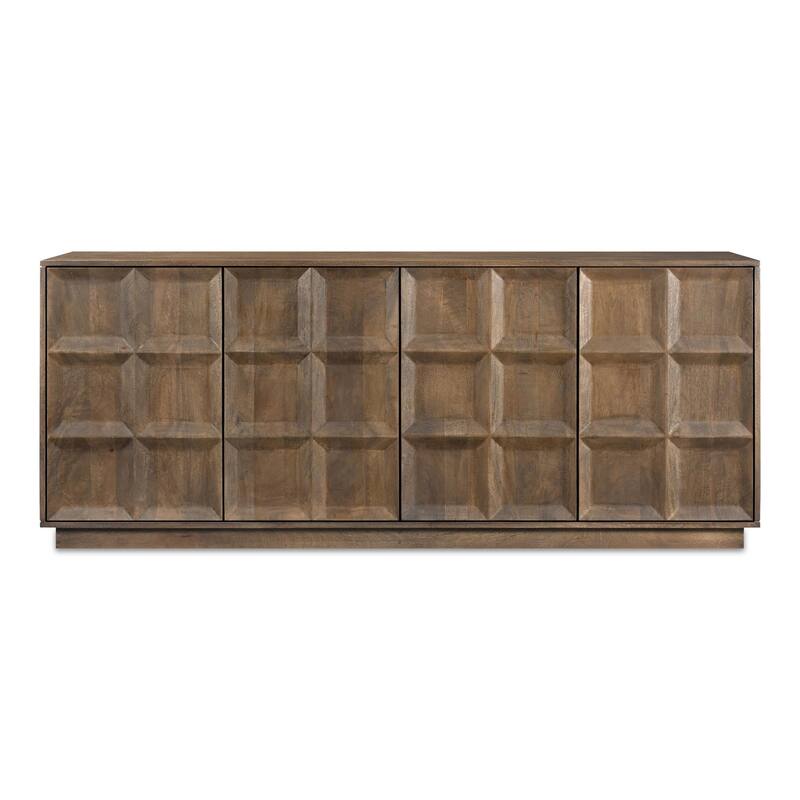 NADAAL STUDIOS Evadne, Sideboard With Solid Mango Wood, Deep Brown - 72"W x18"D x30"H - Brown