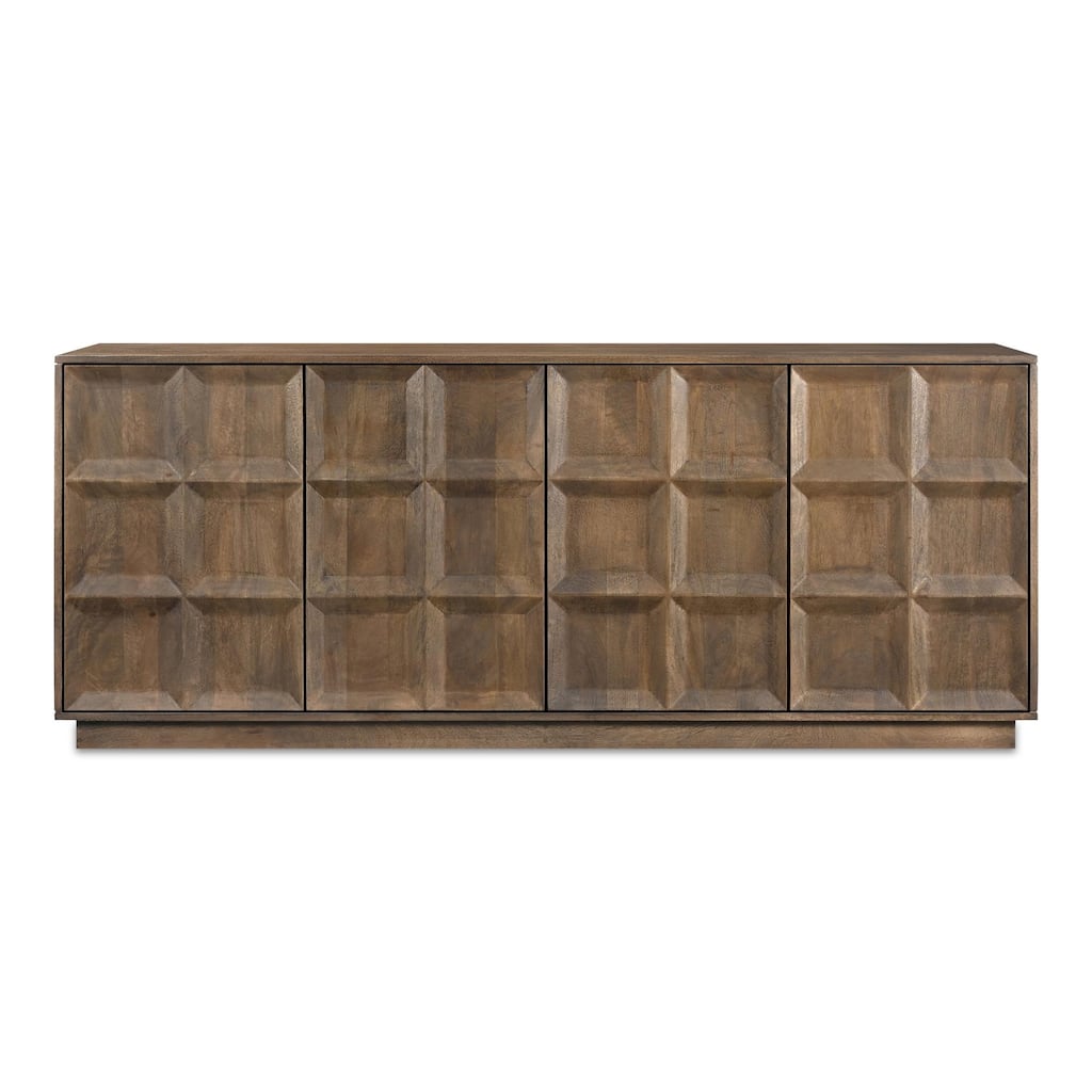 NADAAL STUDIOS Evadne, Sideboard With Solid Mango Wood, Deep Brown - 72"W x18"D x30"H