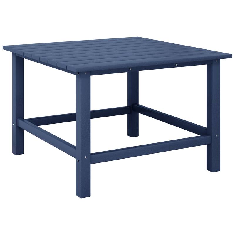 Polytrends Laguna Kids Outdoor 31" Square Poly Dining Table - Navy Blue
