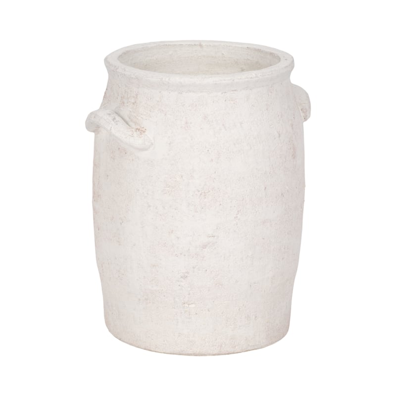 Ceramic Table Vase Rustic Handles Textured Artisan Decorative Accent
