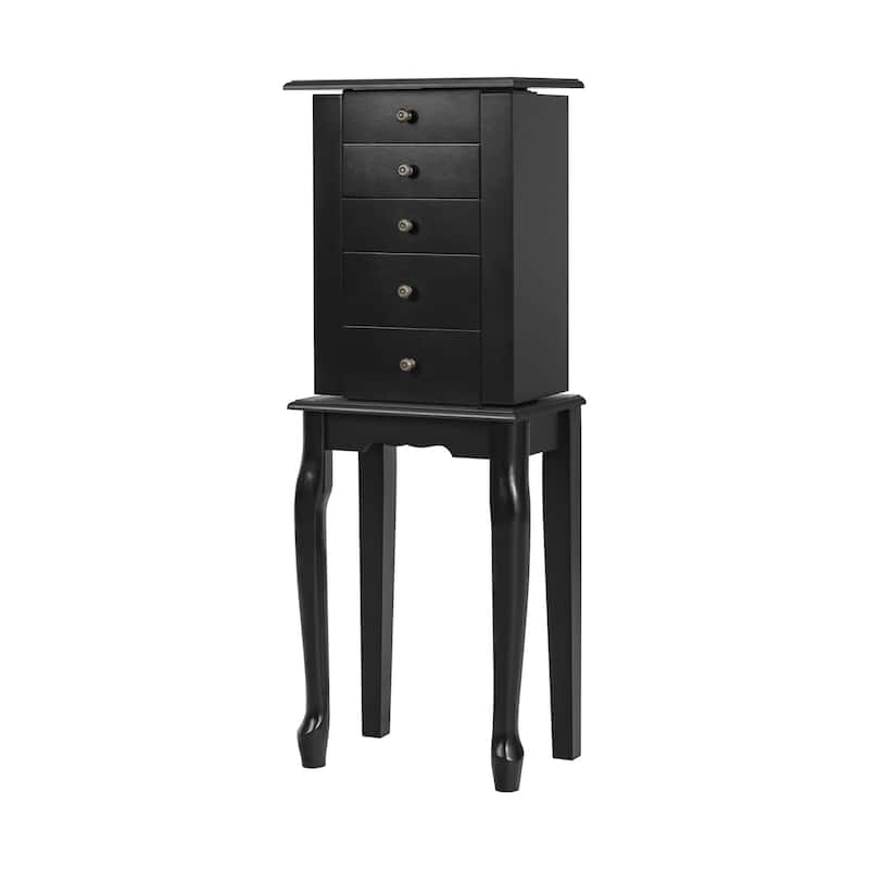 Gymax Mirrored Armoire Jewelry Cabinet Free Standing Organizer Storage - See Details