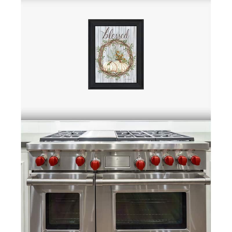 TrendyDecor4U Contemporary "Blessed Wreath" Framed Print Wall Art