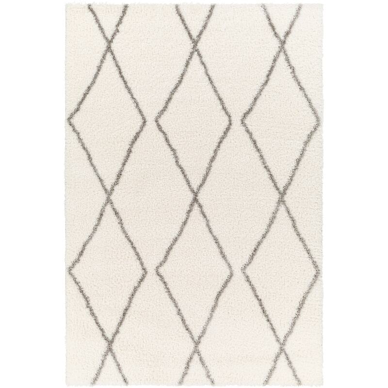 Livabliss Cloudy Diamond Lattice Plush Area Rug