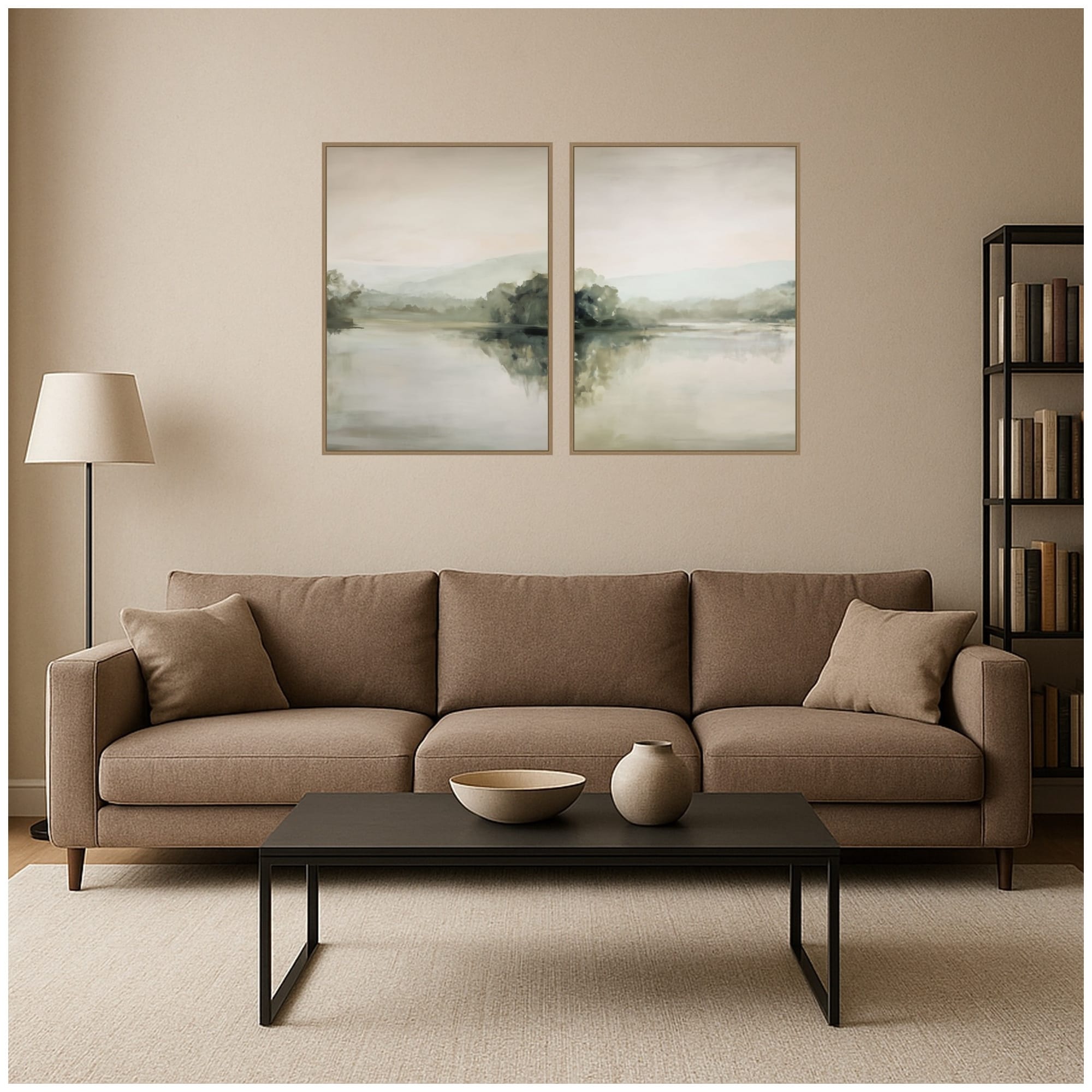 Kate and Laurel Serenity 2 Piece Framed Canvas Wall Art Set by Amy Lighthall