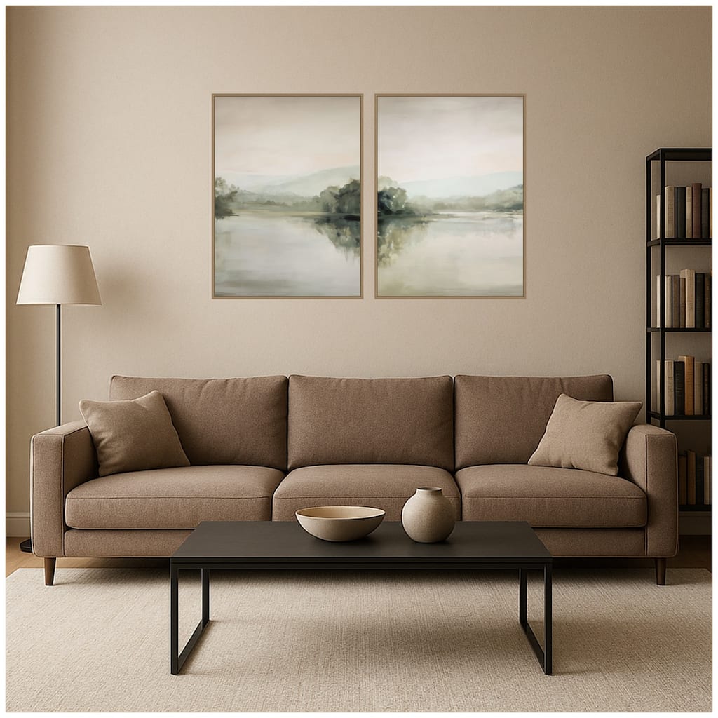 Kate and Laurel Serenity 2 Piece Framed Canvas Wall Art Set by Amy Lighthall