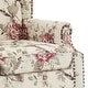 preview thumbnail 61 of 85, 2 Set Transitional Patterned Wingback Accent Chairs with NailHead