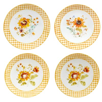 Certified International Sunflowers Forever 11" Dinnerware Plates, Set of 4 - 11" x 11"