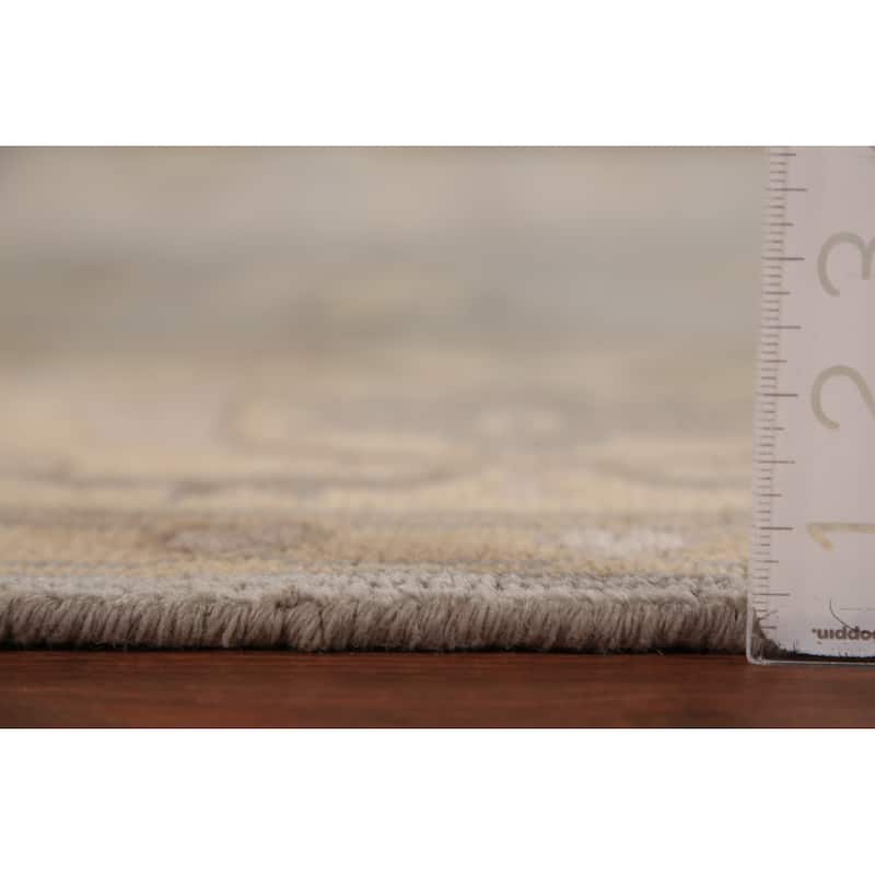 Gray Oushak Indian Area Rug Handmade Wool Carpet - 8'0"x 9'11"