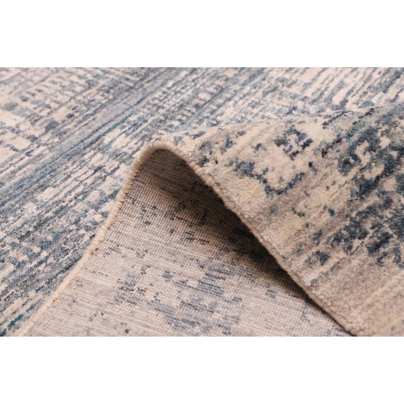 ECARPETGALLERY Hand Loomed Elysian Navy Wool Rug - 8'2 x 9'10