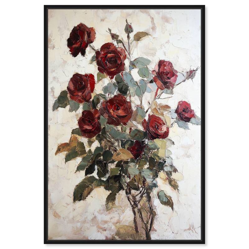 Velvet Vermilion II Canvas by Art Remedy - 36" x 54" - Black