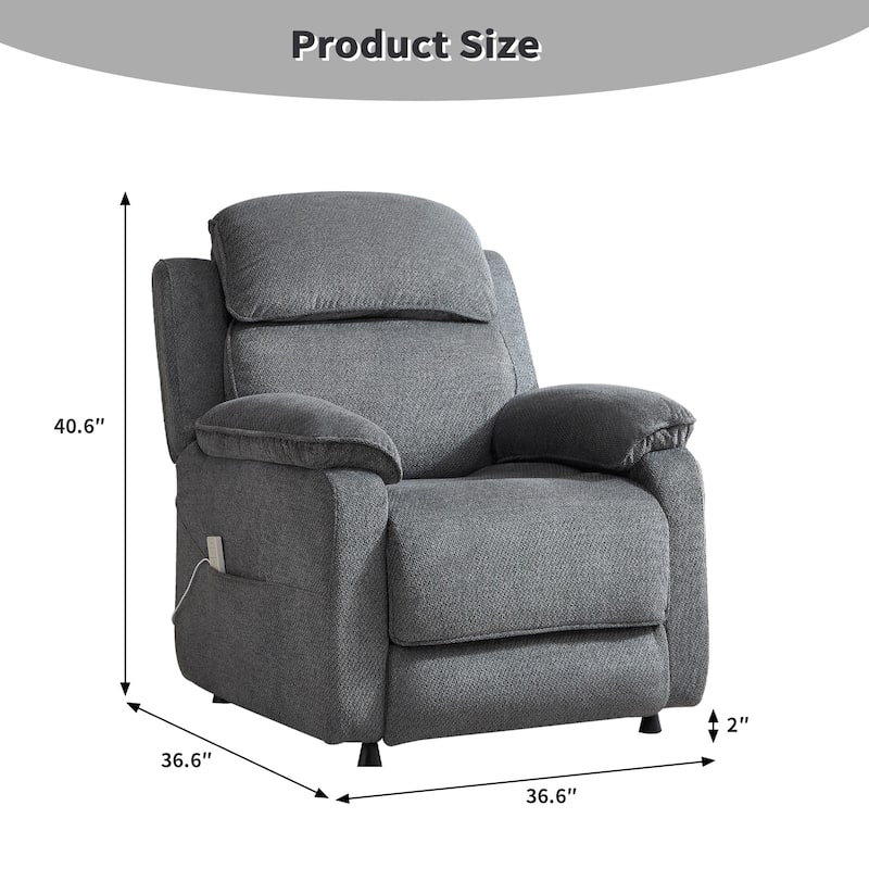 Power Recliner Chair — Electric Recliner with Remote Control & Side Pockets, Compact Home Theater Seating for Small Spaces