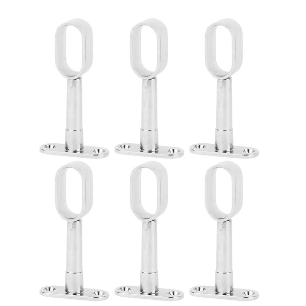 Zinc Alloy Wardrobe Closet Rod Bracket Holder Flange Socket Silver Tone 6 Pcs