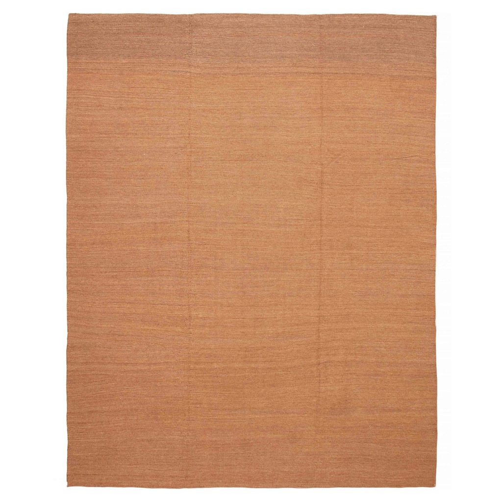 ECARPETGALLERY Flat-Weave Ankara FW Brown Wool Kilim - 9'6 x 12'6