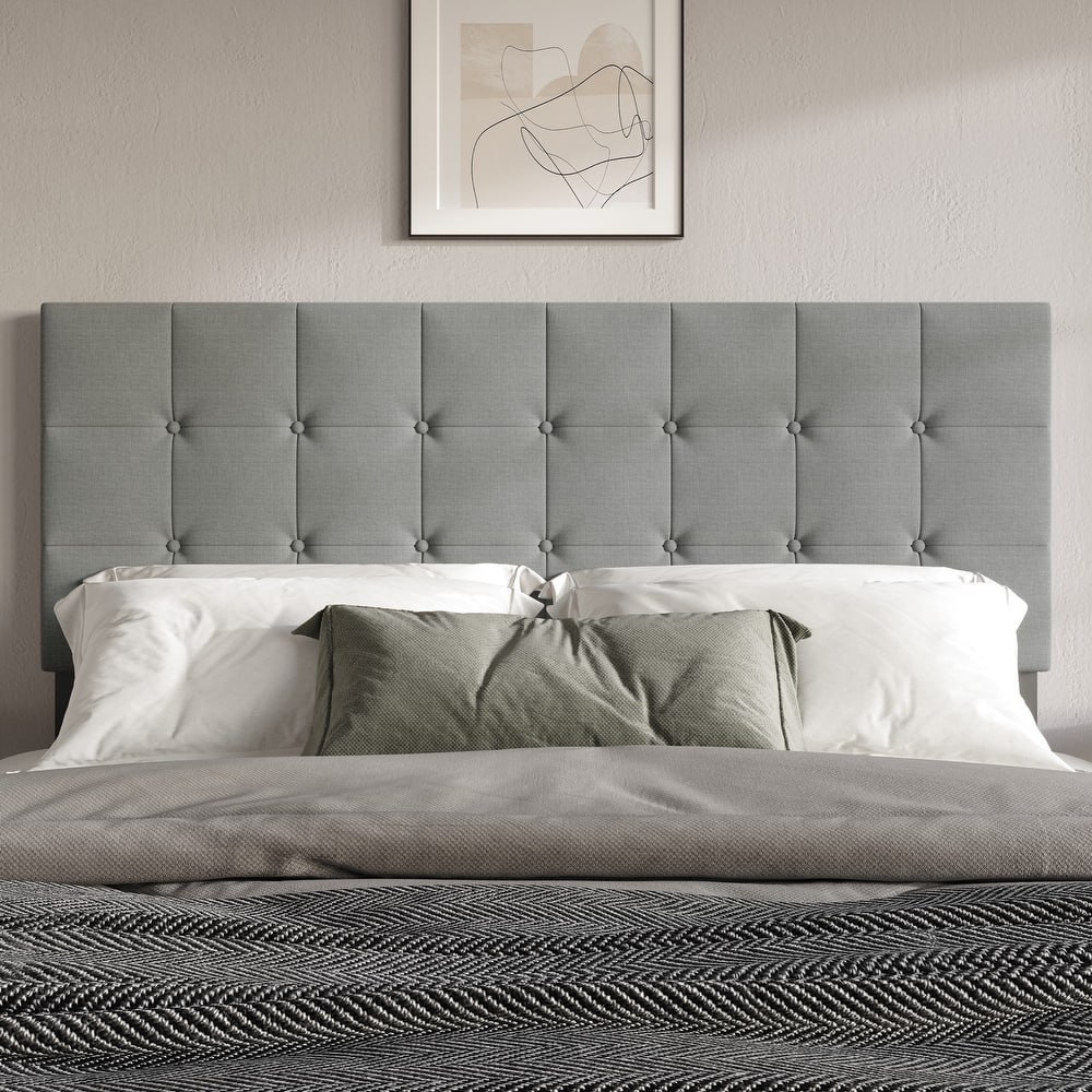 Ida Button-tufted Upholstered Transitional Adjustable Headboard