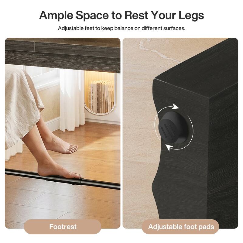 63 Inch Bar Table with Footrest for Kitchen, Dining Room, Living Room, Bistro - 63" L x 19.69" W x 35.43" H