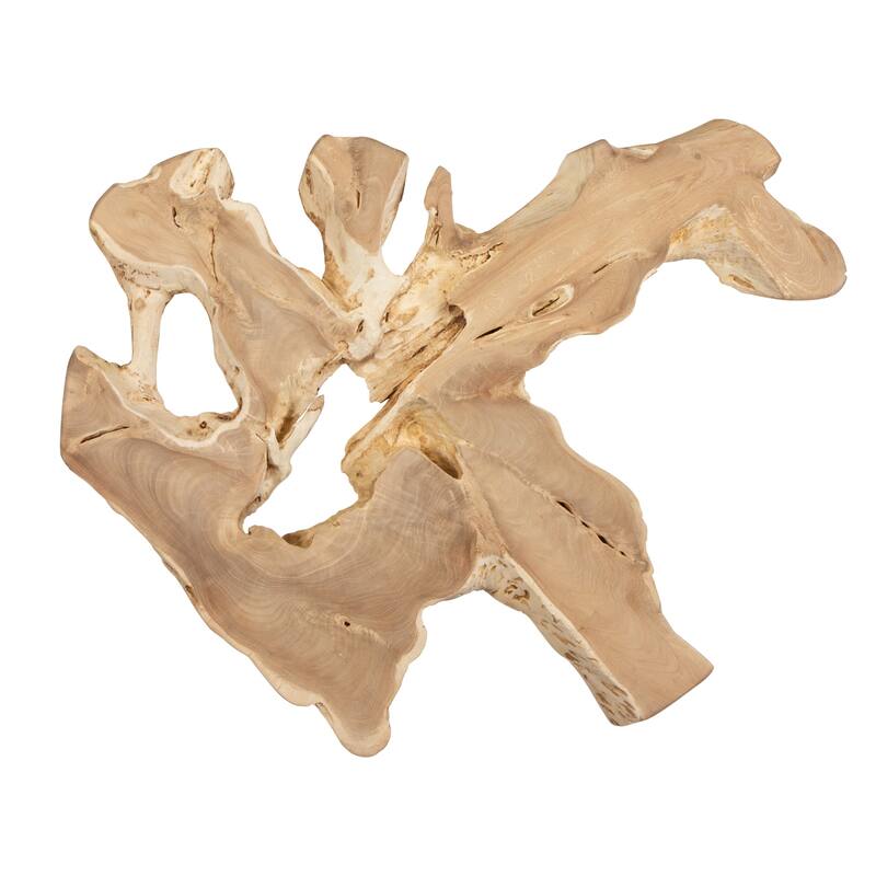 Spalted Teak Wood Wall Decor - 39.5" - Beige