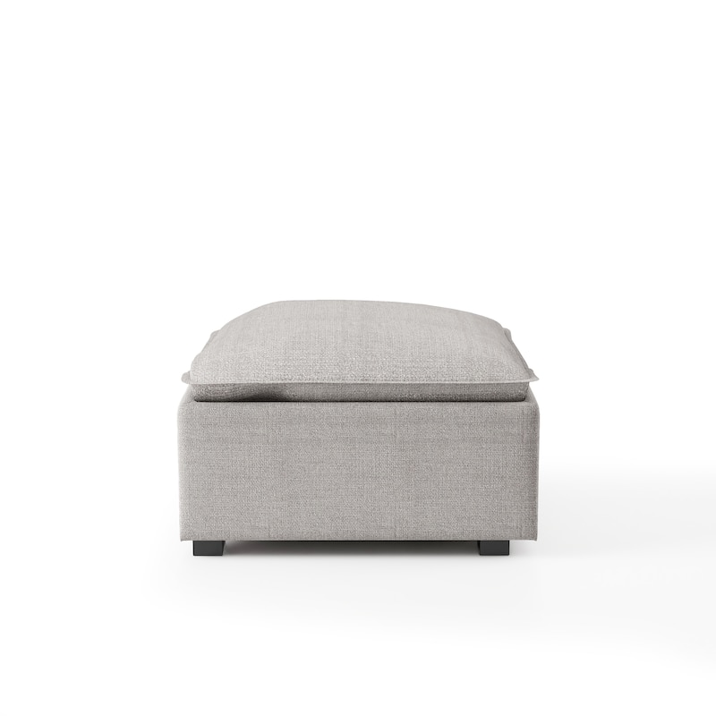 Fren Contemporary Grey Fabric Cocktail Ottoman by Furniture of America
