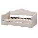 preview thumbnail 13 of 13, Twin Size Upholstered Platform Daybed with Wave-shaped Trundle, Beige