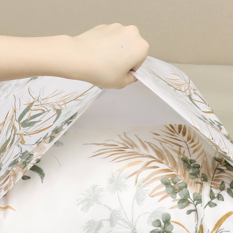 2Pcs Pillowcase w Envelope Closure Floral Pillow Cases for Hair & Skin - Yellow