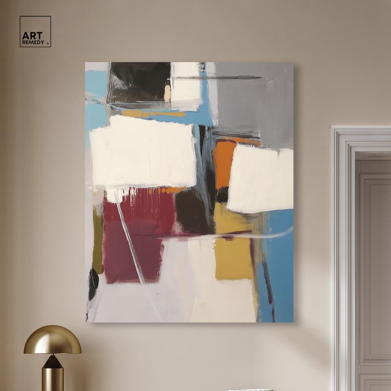 Stacked Forms Canvas by Art Remedy, Gallery Wrapped
