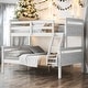 preview thumbnail 13 of 22, Twin Over Full Bunk Bed with Ladder & Guardrail White
