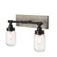 preview thumbnail 3 of 1, Carbon Loft Vawdrey 2-light Black Wall Sconces Distressed Faux Wood Bathroom Vanity Lights - N/A
