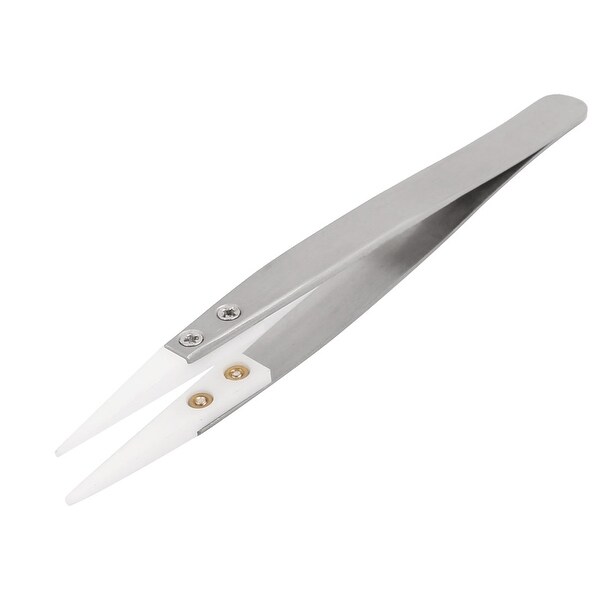 Ceramic Tipped Stainless Steel Tweezers Fine Pointed Tip Heat Resistant 13cm