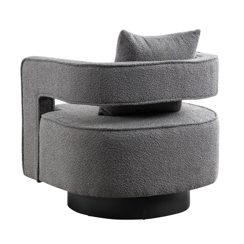 Accent Open Back Chair Modern Comfy Sofa Chair With Base, Club Chair Leisure Arm Chair For Lounge