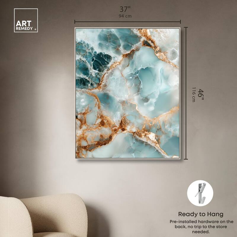 Teal Marble Majesty Canvas by Art Remedy