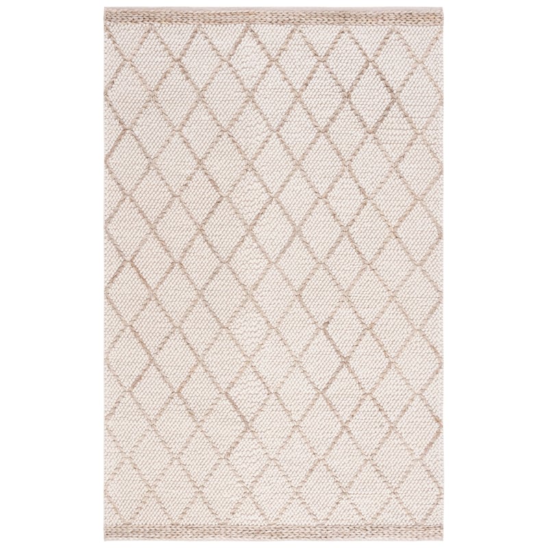 SAFAVIEH Handmade Natura Adorata Trellis Wool Rug - 6' Square - Ivory/Natural - Square