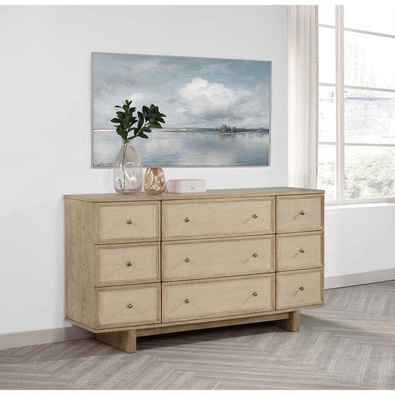 Kailani 9-drawer Dresser Beige Oak
