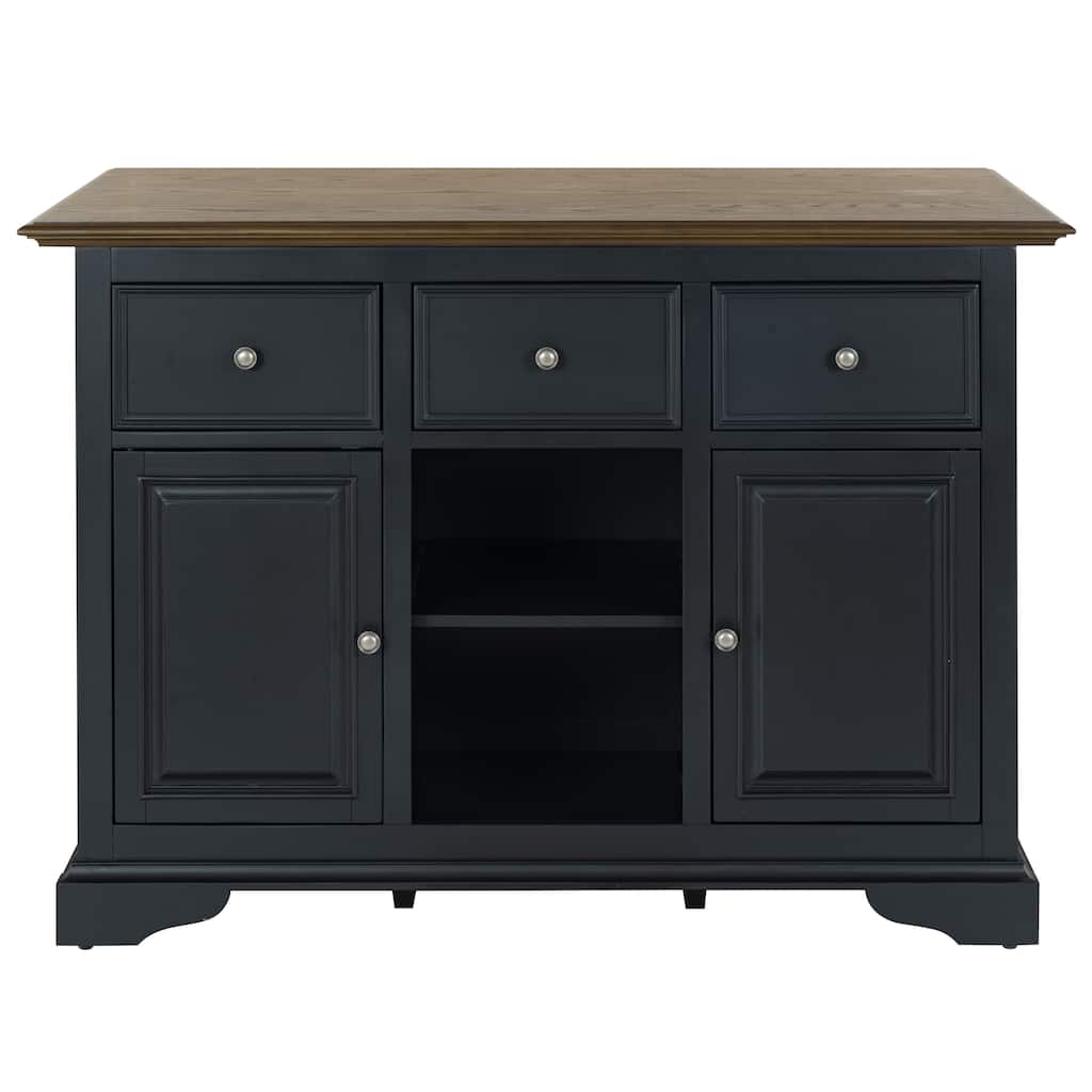 SEI Furniture Brayden 2-Door 3-Drawer Island - 52"W x 32"D x 36"H