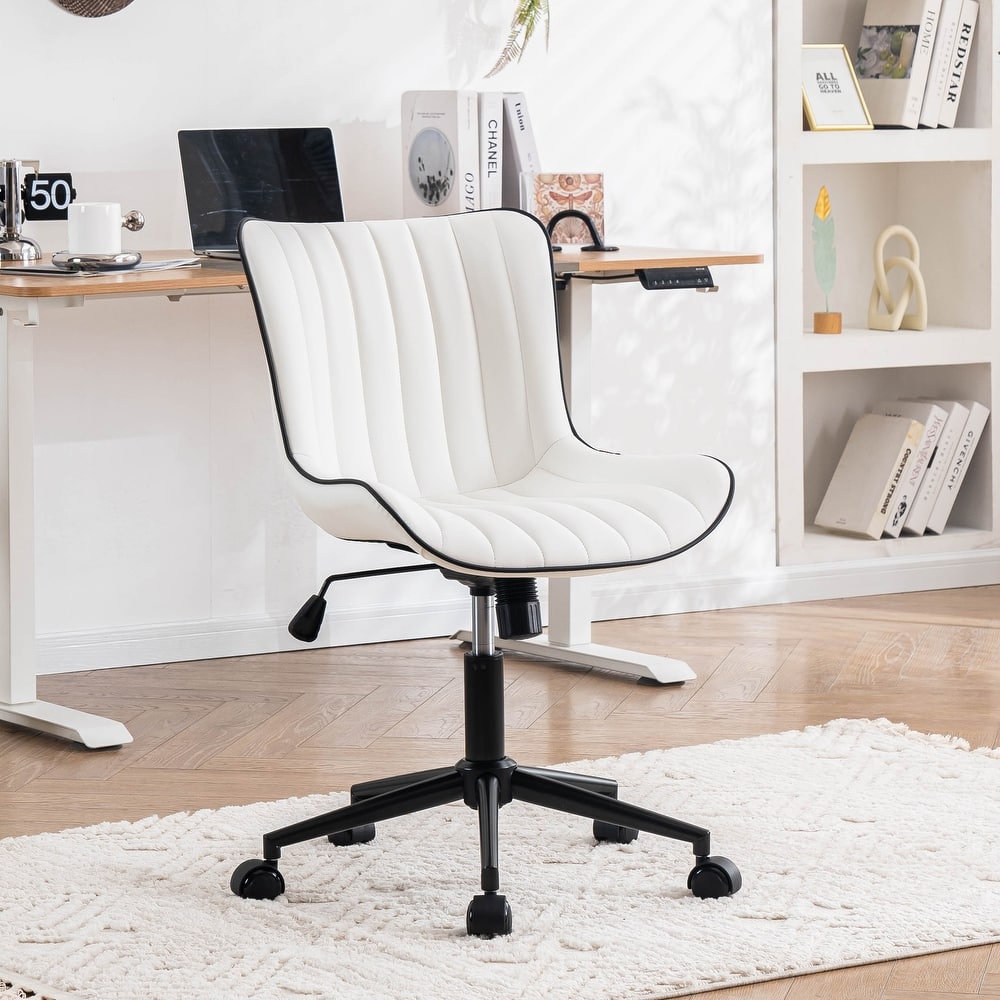 Ergonomic Office Chair Swivel Armless Desk Chair with Wheels