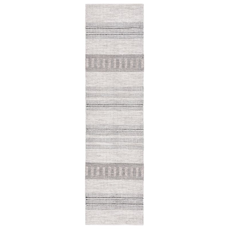 SAFAVIEH Handmade Natura Crispina Wool Rug - 2'3" x 9' Runner - Grey/Black