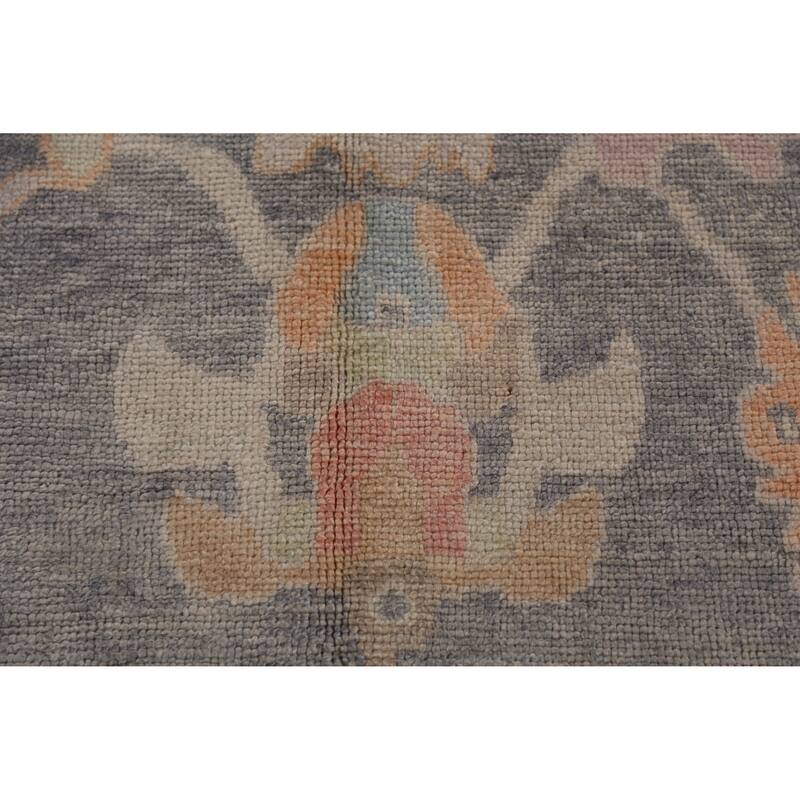 Hand Knotted Oriental 100% Wool Carpet Transitional All-Over Greys & Charcoal Oushak Area Rug - 11' 11'' X 9' 2''