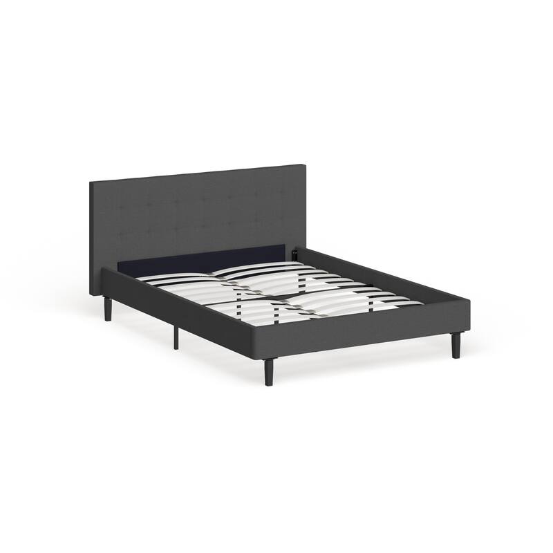 Porch & Den Lucille Upholstered Queen Platform Bed - gray
