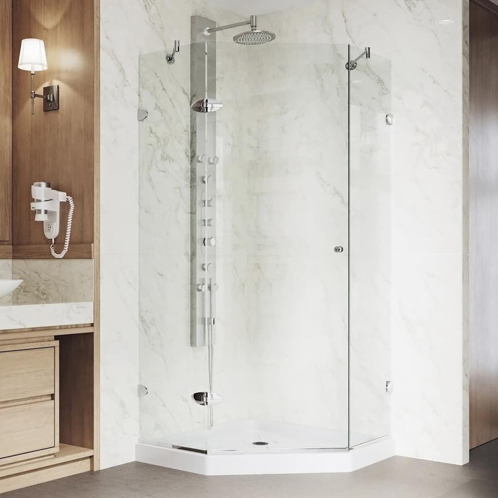 VIGO Verona Frameless Neo-angle Shower Enclosure with Low-profile Base
