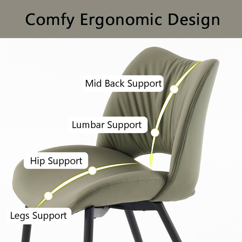 Modern PU Leather Dining Chairs Set of 2, Upholstered Kitchen Chairs
