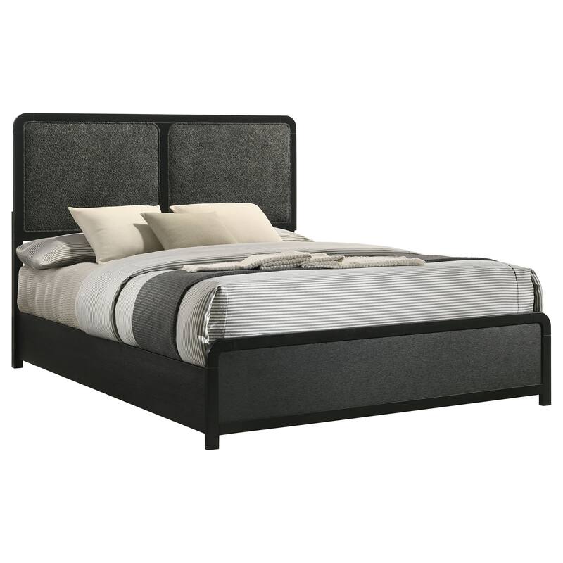 Burton Black Upholstered Queen Bed