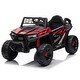 preview thumbnail 5 of 11, Black Red Versatile kid Ride On UTV, Electric Car wFront LED Lights&Horn, Single Seat, Safety Belt, Forward/ Reverse Function