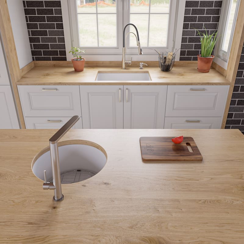 White 27" x 18" Fireclay Undermount / Drop In Firelcay Kitchen Sink