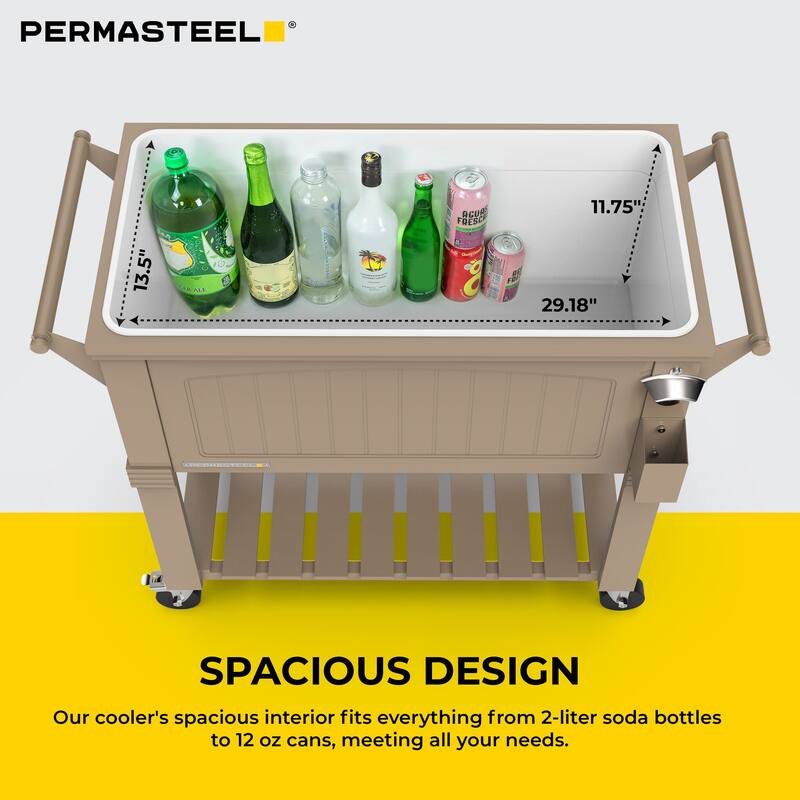 Permasteel 80-Qt Antique Furniture Style Rolling Patio Cooler