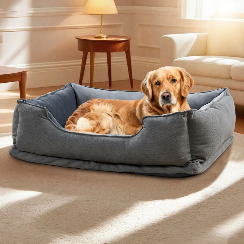 Textured Plush Rectangle Pet Bed