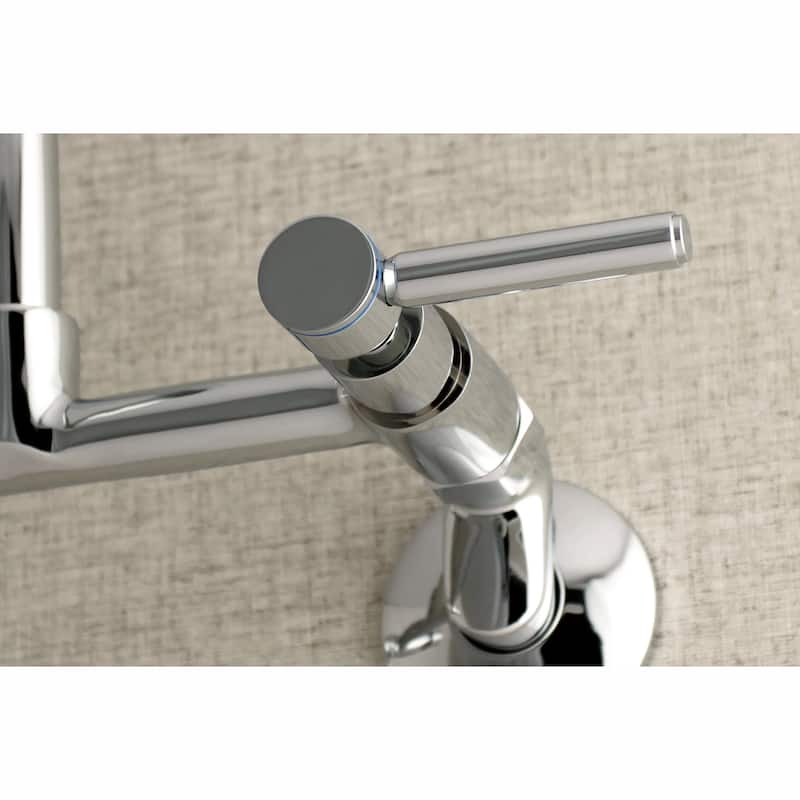 Concord 8-Inch Adjustable Center Wall Mount Kitchen Faucet in Matte Black