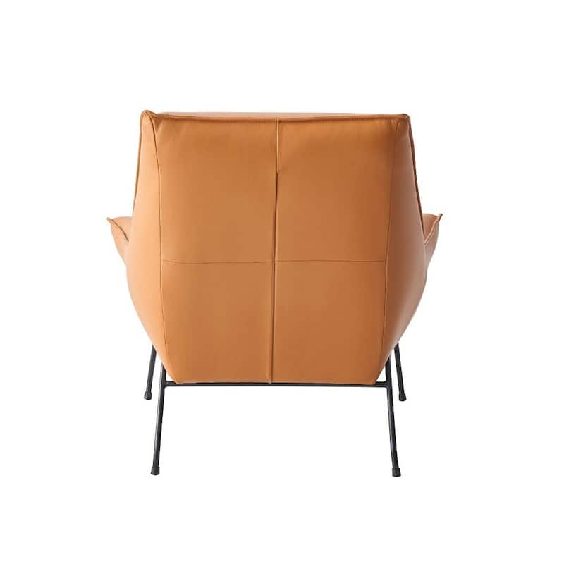 Top Grain Leather Chair with Ottoman