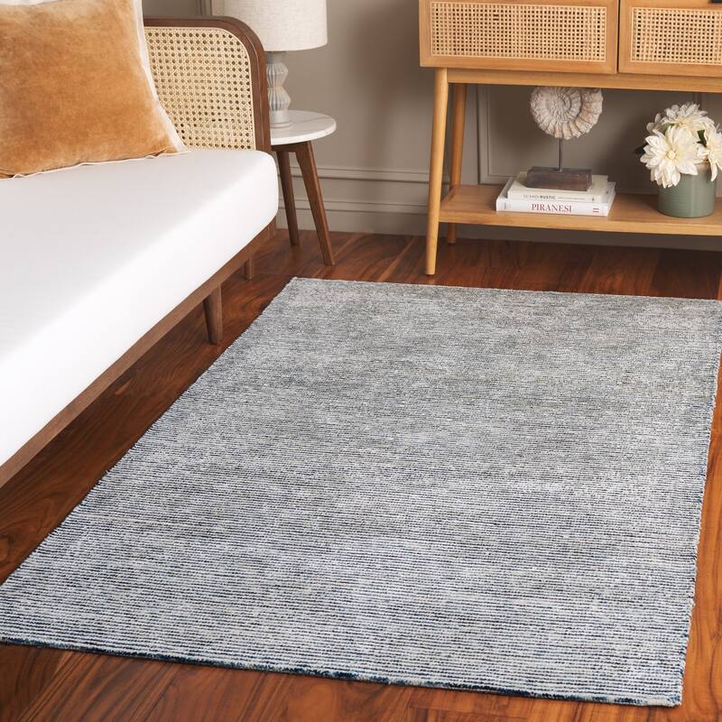 SAFAVIEH Handmade Soho Gorana Wool & Viscose Rug - Navy - 6' Square
