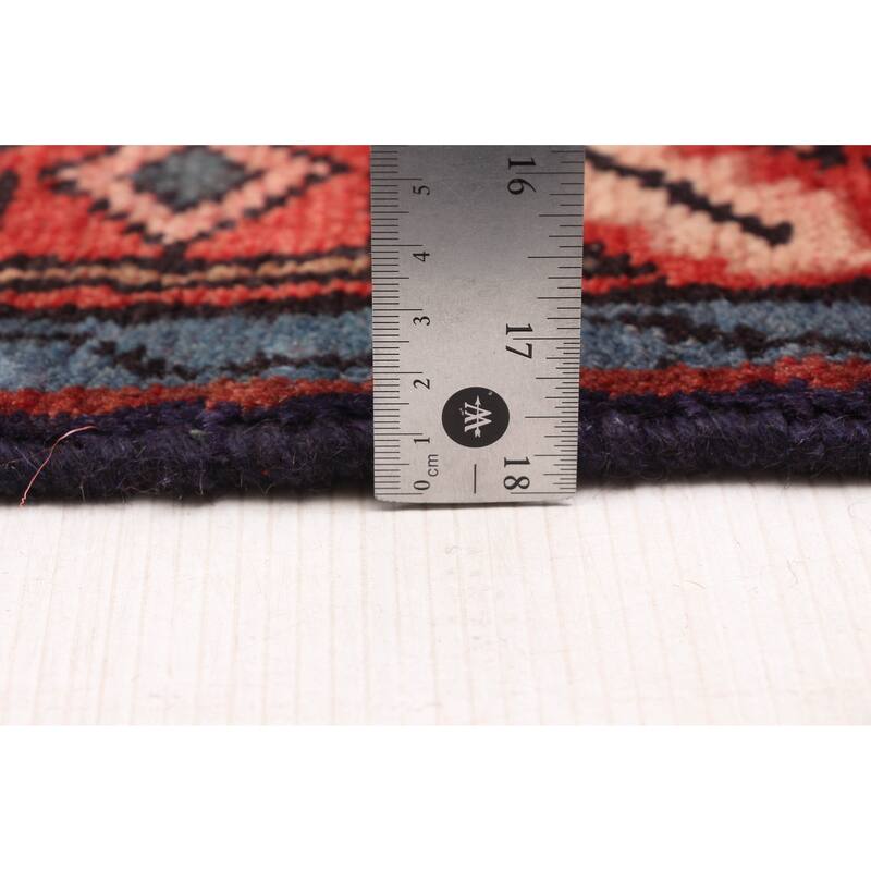 ECARPETGALLERY Hand-knotted Andelz Dark Navy, Red Wool Rug - 3'3 x 9'8