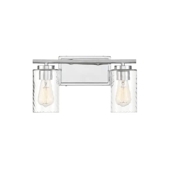 slide 2 of 11, Meridian M80037 2 Light 15" Wide Bathroom Vanity Light with Swirl Chrome