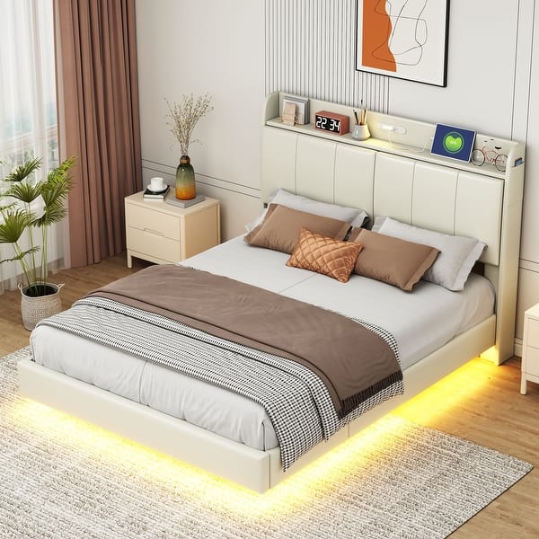 AMERLIFE King Size Lift Up Storage Bed Frame, Wooden
